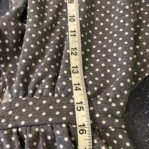 The Native One Women’s Gray Polka Dot Romper Sz M Keyholes Flutter Sleeve Soft - Picture 10 of 11
